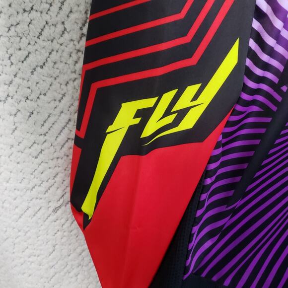 FLY Racing FlyLite Jersey Mens 2XL Purple Black Red Moto MX BMX Graphic - Picture 5 of 9